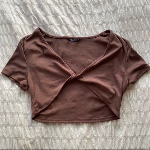 NWOT Shein Ribbed Twist Crop Top